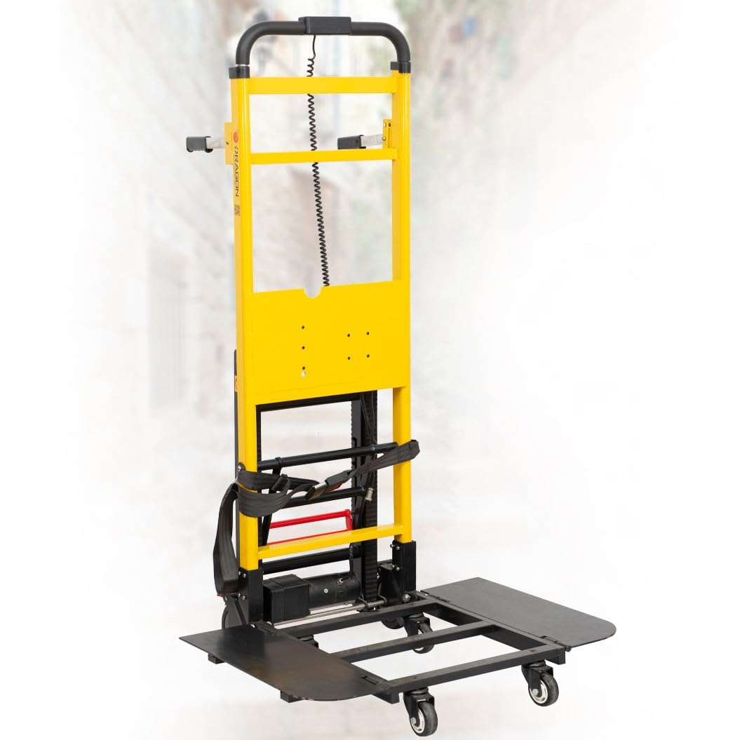 Montascale Elettrici,Scalatore Elettrico Cingolato,Carrello per Sacco per Oggetti Pesanti,Carrello Manuale Pieghevole,Sposta Facilmente Mobili Pesanti Yellow