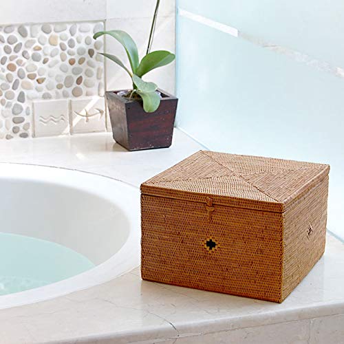 Amazon.co.jp: 【アジア工房】アタで編まれた大きなフタ付きボックス型