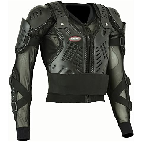 Black Body Armour MX Motocross Motorcycle Mountain Cycling Skating Snowboarding spine Protector Guard Bionic Jacket (M) Cover
