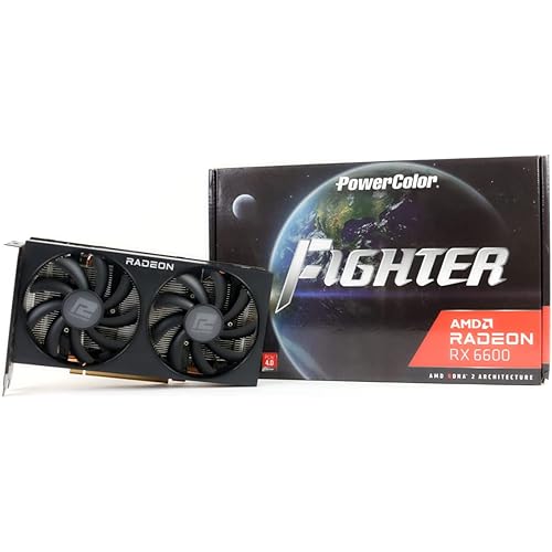 PowerColor Fighter AMD Radeon RX 6600 Graphics Card with 8GB GDDR6 Memory (Renewed)