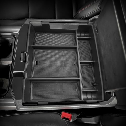 Image of LUWU Center Console Organizer Fits Ford F-250 F-350 F-450 Super Duty 2023-2027 Accessories | for 2023-2025 2026 2027 Ford F250 F350 F450 Armrest Console Storage Box Insert Tray Coin Container