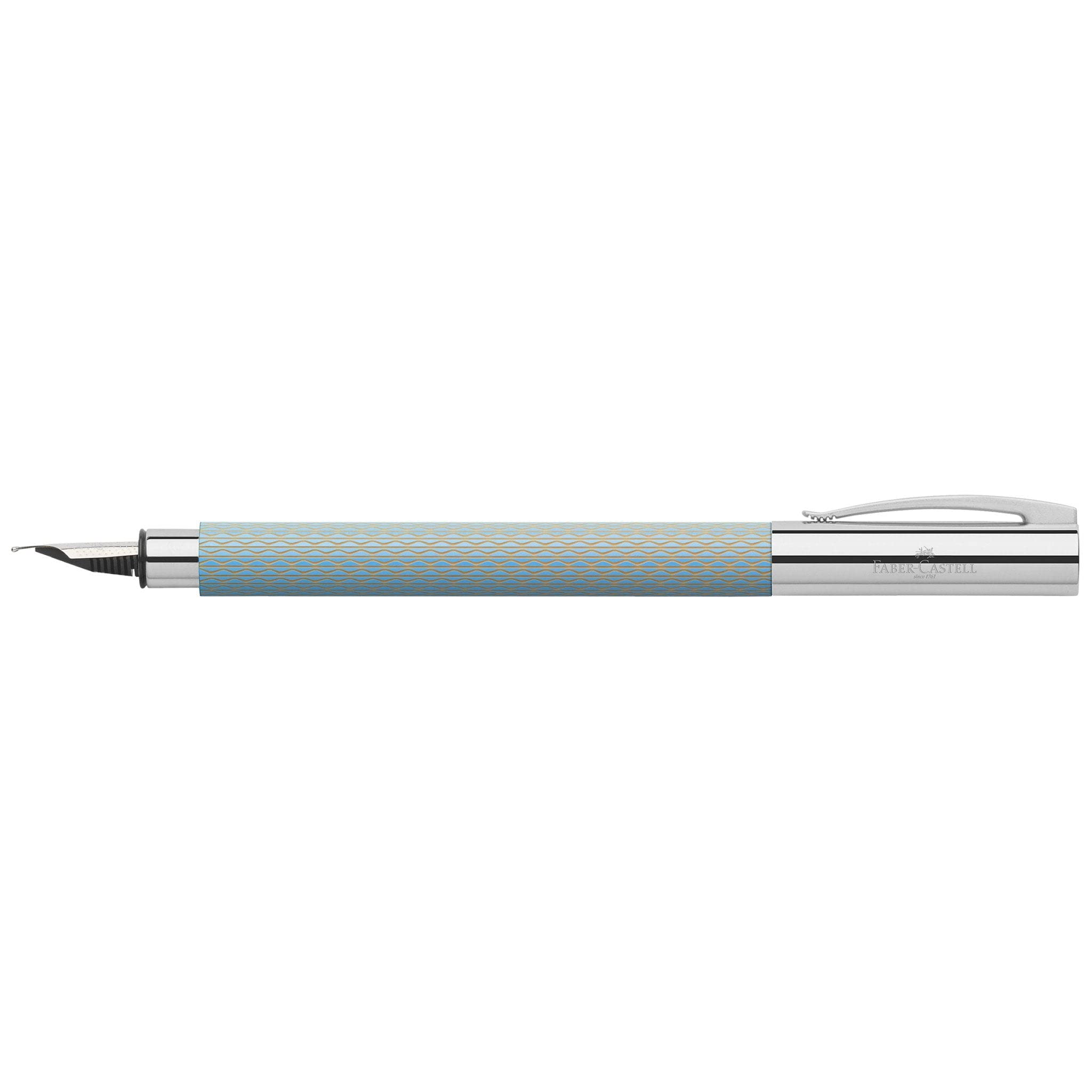 Faber-Castell 147000 Ambition Opart - Pluma estilográfica (punta M, 1 unidad), color azul