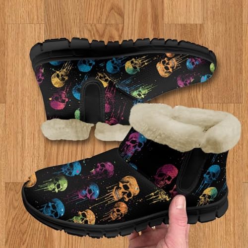 Women's Warm Snow Boots Ankle Booties Outdoor Indoor Walking Flat Boots Non-slip Winter Snow Shoes for Women2