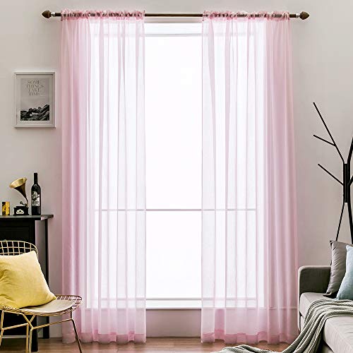 MIULEE Cortinas Poliéster Translucida de Dormitorio Moderno Ventana V