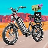 eAhora Juliet Long Range Ebike - [2025] 1200W 31MPH 48V 60Ah 200Mile Electric Bike for Adults, 20'' Fat Tire Fast Electric Mountain Bike Full Suspension E-Bike for Delivery Commuting, UL2849