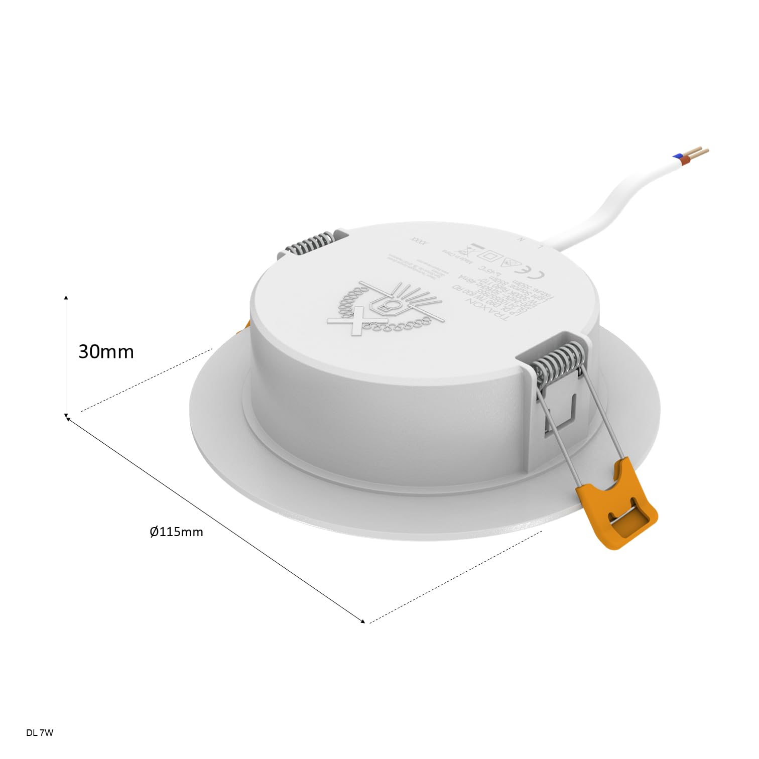 TRAXON LUXPOINT® Placa downlight LED - Filbert Circular 7W Luz Neutra 4000K 570Lm PS techo Empotrable Driver integrado, Corte techo Ø 90-95mm IP20 interior (Pack 2 und 7W 4000K)