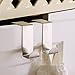 Mziart Pack of 4 Stainless Steel Reversible Over Door Cabinet Drawer Hooks Office Kitchen Towel Coat Hooks Rack, Silver