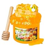 Slime Kit Toy, Handmade Honey 200ml + 30ml + Soft Clay with Wooden Honey Dipper, Stretchable Stress Relief Orange Slime