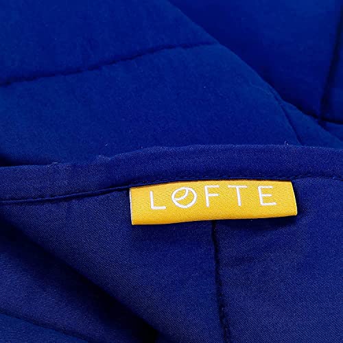 LØFTE Blue Adult Weighted Blanket for Adults - 100% Cotton Heavy Double Duvet for Stress Relief from Anxiety ADHD Insomnia Sleep Aid for Anxiety. Soft Finish for Double Beds - Weight 6.8kg - Image 8
