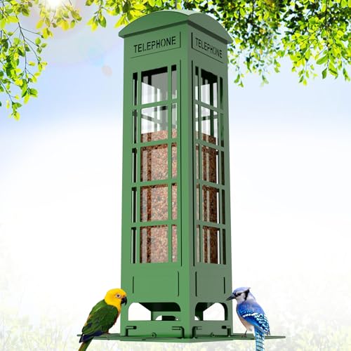 Bird Feeder Squirrel Proof with Weight Activated Perches,Large Metal Bird Feeders for Outdoor Hanging,Mesh Wild Birds Feeder for Wild Cardinal, Finch Blue Jay Woodpecker,3LB Capacity