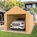 Morngardo Carport 10'x20' Heavy Duty Car Canopy Portable Garage with Removable Sidewalls & Doors for Truck Boat Car Port, Party, Storage (Yellow)