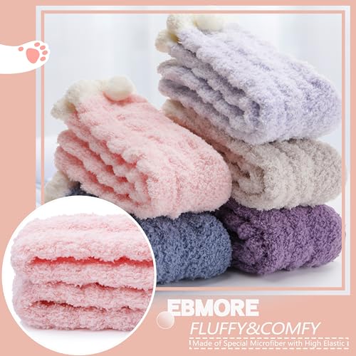 EBMORE Womens Fuzzy Socks Slipper Fluffy Cozy Comfy Cabin Plush Warm Winter Sleep Home Soft Socks4