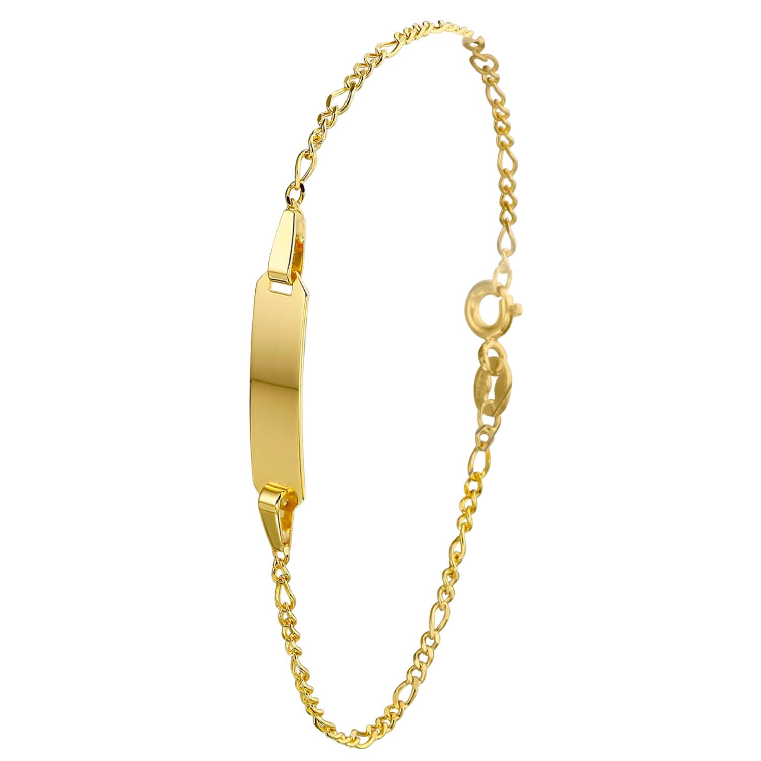 Lucardi - Kinder Armband mit Armreif - Rechteckig - Schmuck - Geschenk Gold