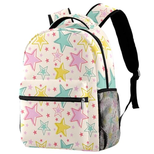 Sac de voyage décontracté jaune et rose à étoiles pour escapades et lycée