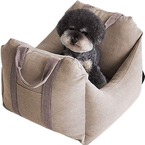 BELECOO WAYUTO 2 in 1 Pet Car Seat Cover Pet Travel Safety Car Seat Portable Dog Car Seat Dog Booster Seat Pet Reinforce Car Booster Seat Dog Bed Lounge Suitable for Small Pets Light Gray