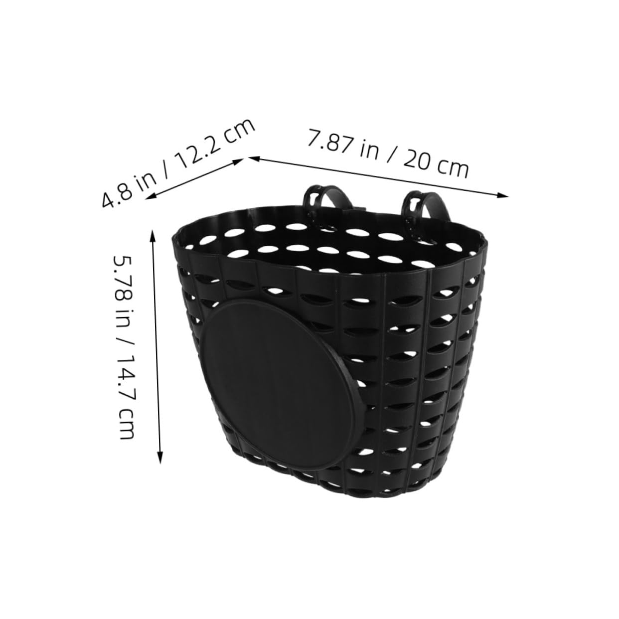 Cesta de Bicicleta para Niños de Plástico Negra Desmontable con Correa Ajustable para Accesorios de Bicicleta Cómoda y Segura