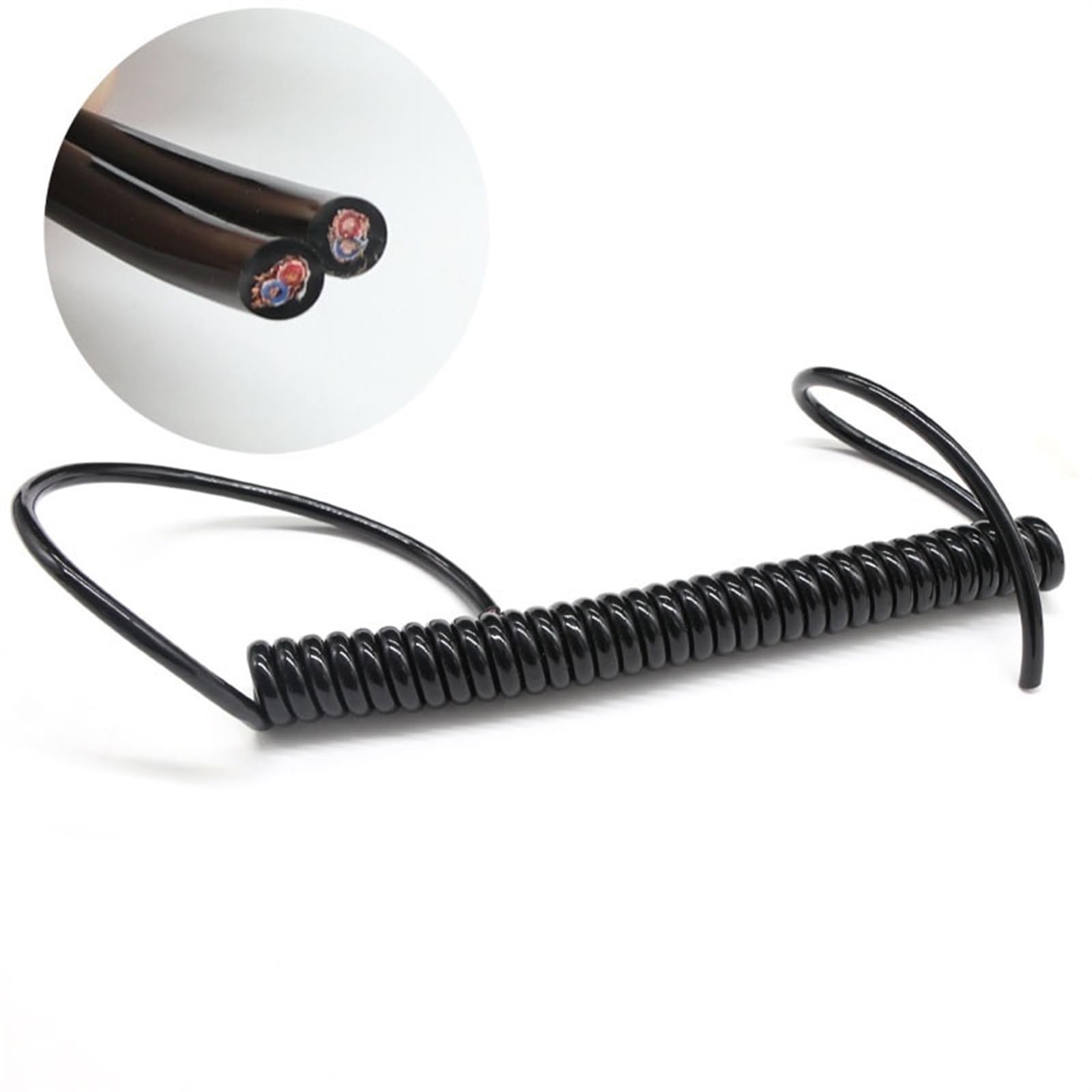 Wielżyłowy kabel zasilający spiralny Zwinięty spiralny 3-żyłowy przewód zasilający Rozciągliwy 2,5 metra 24-15 AWG(15AWG)