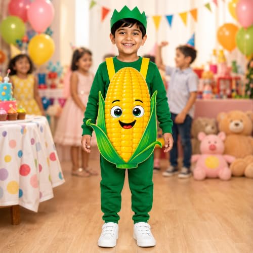 Image of Raj Costume Kids Fruit & Vegetable Fancy Dress Costume | Soft Felt Fruit and Vegetable Cutout Costume for Boys & Girls | School Annual Function