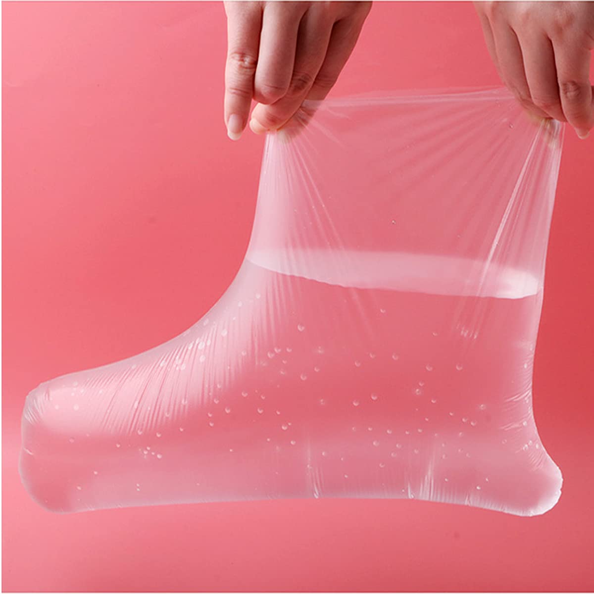 100 sacchetti per piedi e 100 sacchetti per mani con adesivi, fodere in cera paraffina per piedi mani, grandi calze in plastica per terapia termica per piedi e pedicure, trattamento con cera termale