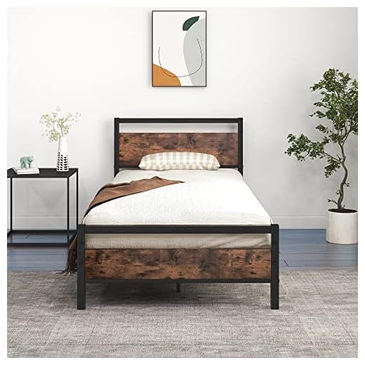 JELUTE 3ft Single Metal Bed Frame with Headboard and Footboard Heavy Duty Foundation,Metal Slat Support, Bright Black 21 JELUTE Metal Platform Bed Frame 3 FT Single with Wooden Headboard and Footboard Heavy Duty Steel Support, No Box Spring Needed, Easy Assembly, Black