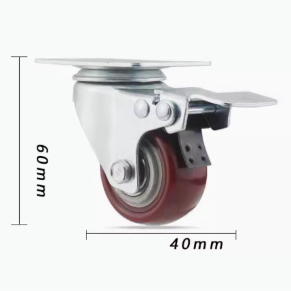 Kółka Wytrzymałe, Poliuretanowe, Ciche Kółka Jezdne Do Wózków Z Hamulcem, 4 Sztuki Koła Do Mebli(1.5inch)