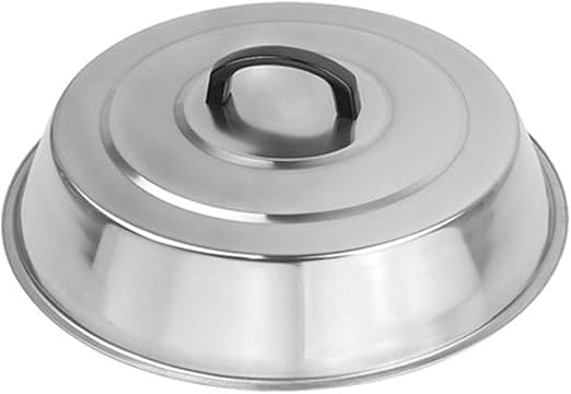 ZBXFCSH Griddle Accessories 12 Inch Round Stainless Steel Basting Griddle Cover - Cheese Melting Dome and Steaming Cover Wok Lids, Best for Use in Flat Top Griddle Grill Cooking Indoor or Outdoor