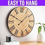 24 3D Roman Numeral Wood Metal Clock