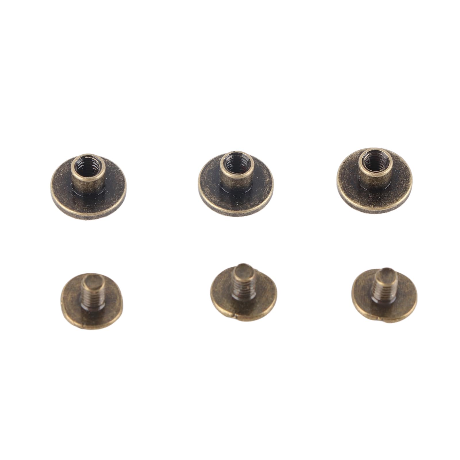 Hilitand 20 Pcs Flat Head Rivets, Flat Head Brass Rivets, Leather Cap Rivet, Leather Craft Rivets, Leather Rivets Set Cap Accessory(5mm)