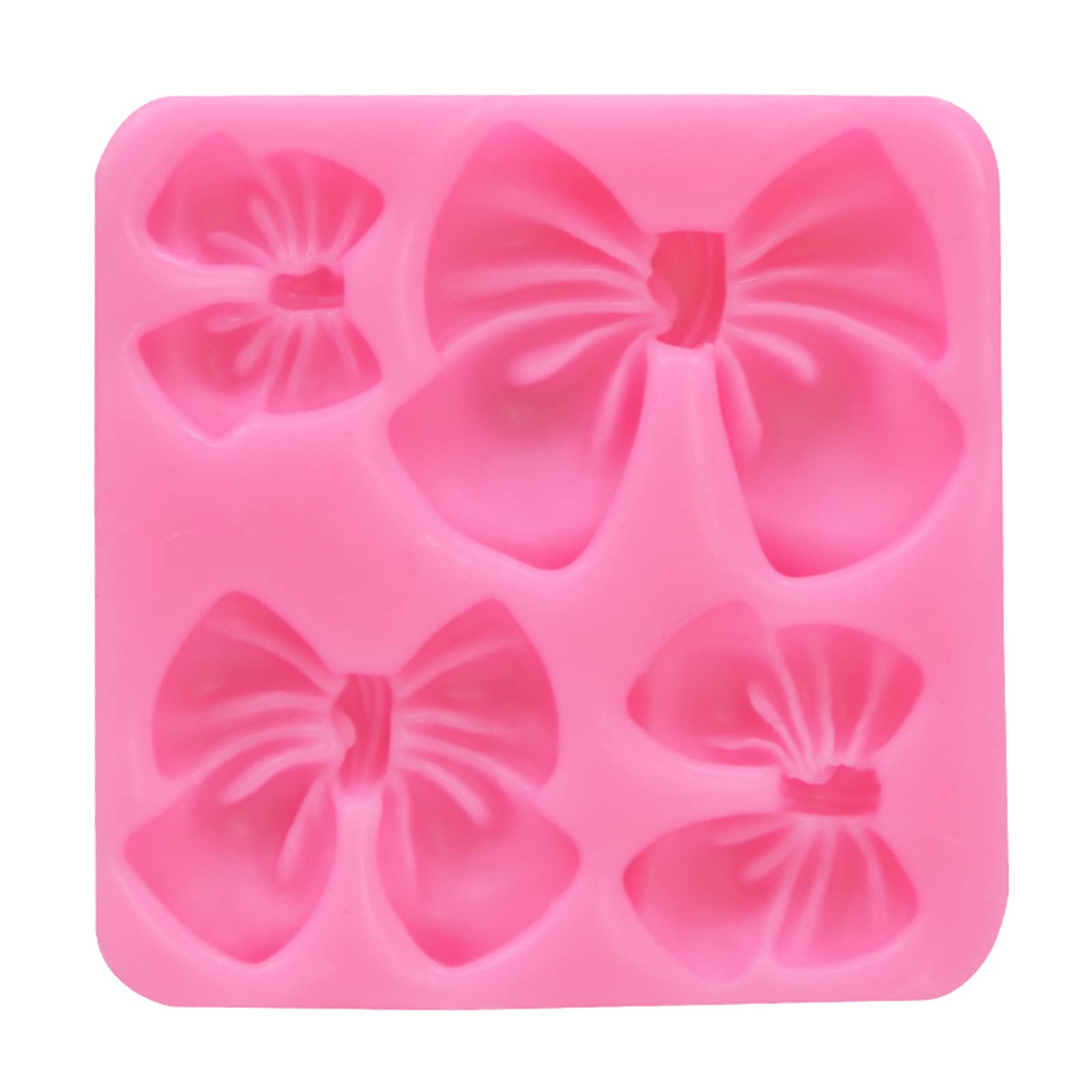 NEWFT 4 Cavity Bowknot Fondant Mold Biscuit Mold Cartoon Press Baking Mold Birthday Tools Cake Decorating Tools
