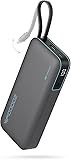 CUKTECH 45W Power Bank, 20000mAh Portable Charger with Built in USB C Cable, Fast Charging Battery Pack with 3 Output 2 Input for iPhone16 Series, Samsung, Pixel, iPad and More (Black) - 1