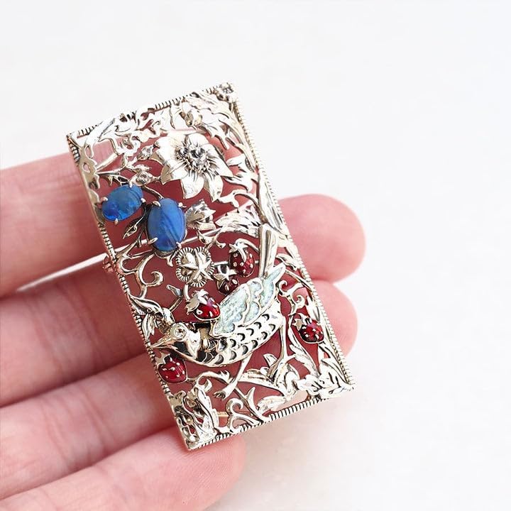 碌山 Rokuzan：SVウィリアム・モリス ショップ いちご泥棒ブローチ