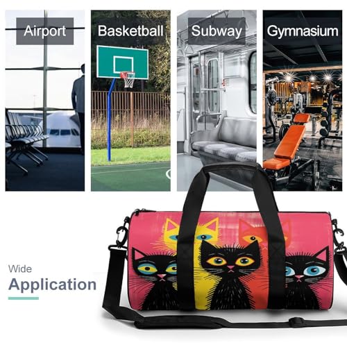 Travel Duffle Bag Five Peach Cats Weekender Bags for Women Large Capacity Travel Overnight Bags Foldable Carry On Tote Bags Lightweight Sport Gym Bag For Travel/Gift, 17.7in/9in/9in, white3