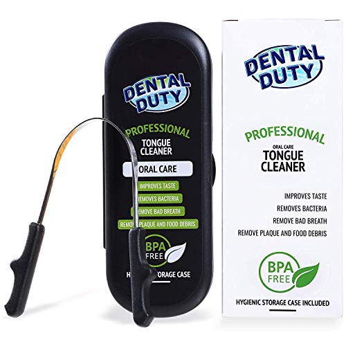 Premium Tongue Scraper Stainless Steel, Tongue Cleaner with Firm Grip, Tongue Brush Gets Rid of Bacteria and Bad Breath for Optimal Oral Care and Mouth Hygiene
