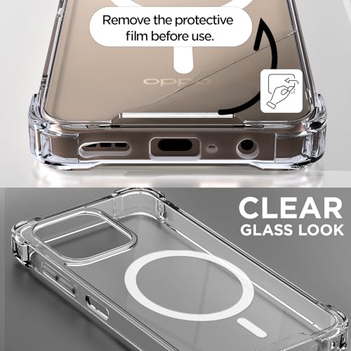 Image of Amazon Basics Back Cover for Oppo A6 Pro 5G Mag-Safe Shockproof PC + TPU Protective Case Magnetic Support Bumper Case (Transparent Mag-Safe)