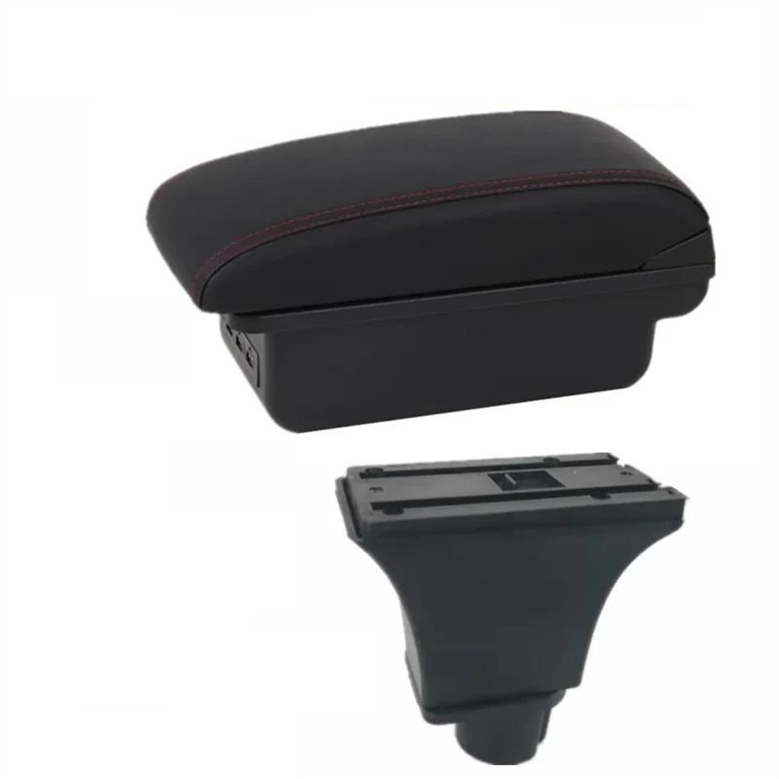 NOHEEU Center Console Armrest Storage Box For Corsa C Car Interior Parts Modification Accessories(B1 red line)