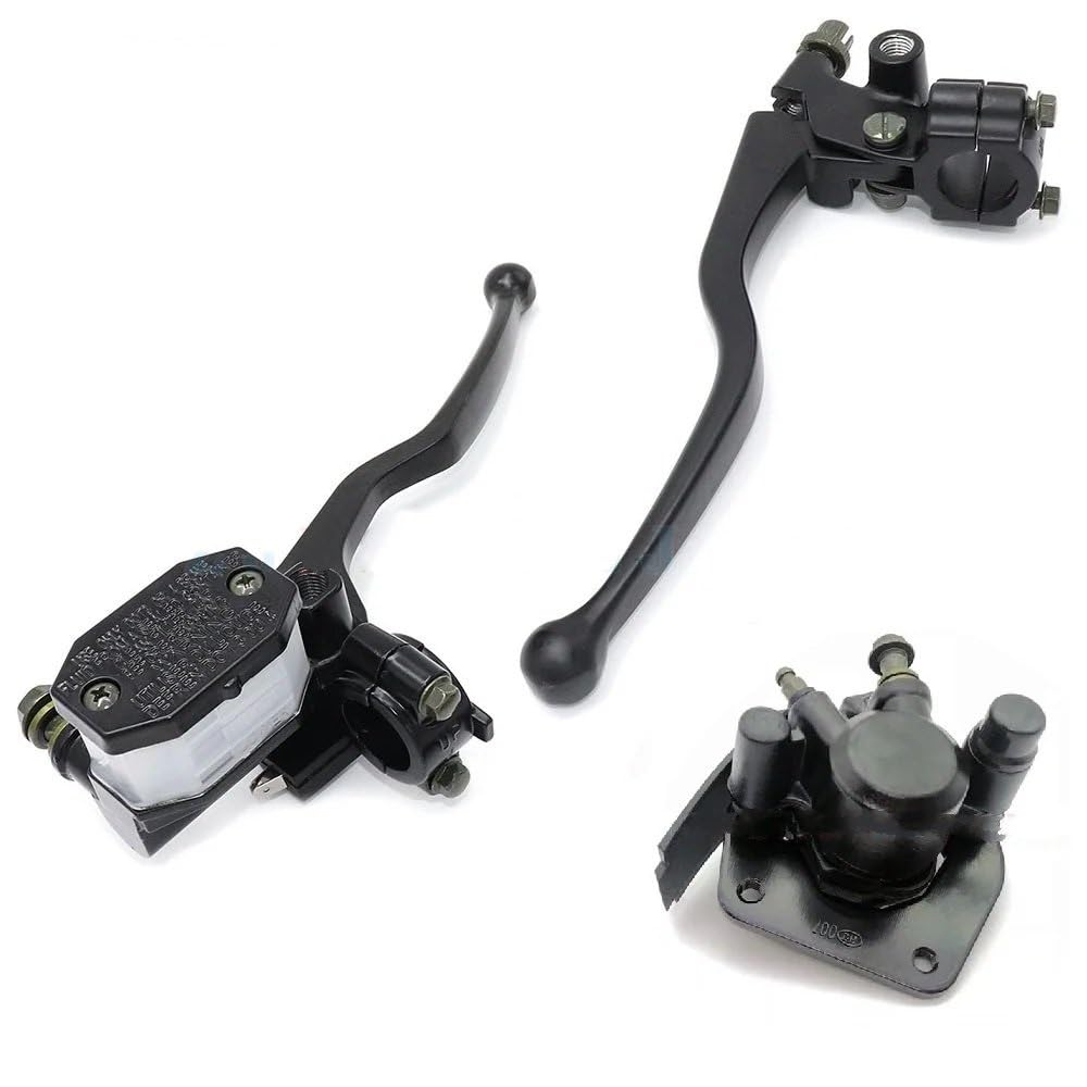 Dźwignie hamulca motocykla Zestaw pompy hamulcowej motocykla GN125 GS125 HJ125 Przednia prawa dźwignia sprzęgła Pompa główna Tylny układ tarczowy(Black 1pcs)
