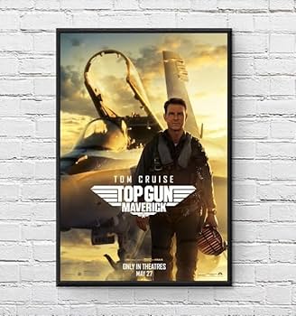 Amazon.co.jp: 【フレーム付-黒-】 映画ポスター トップガン