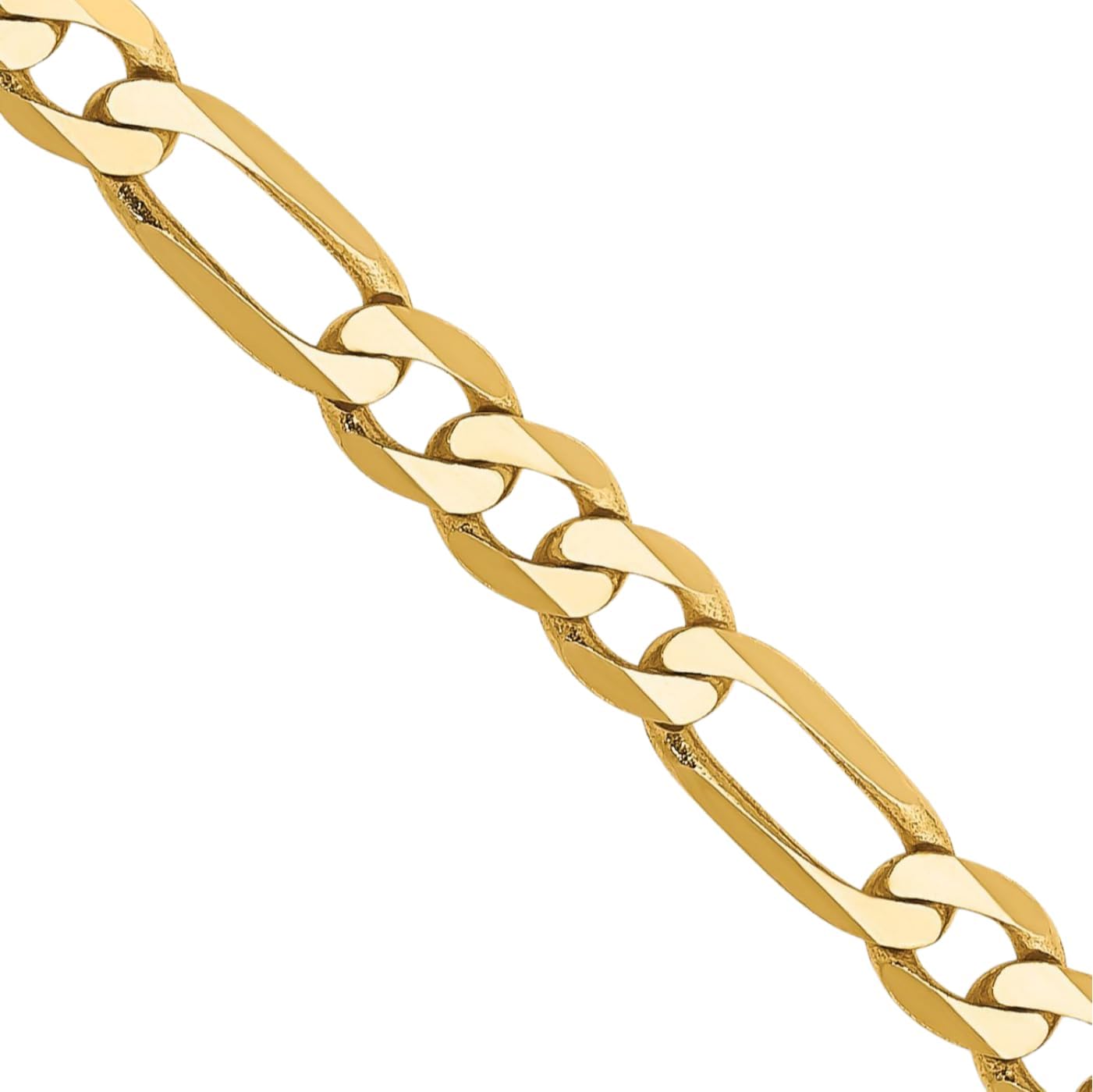IceCarats 14K Solid Yellow Gold 4mm Thick Flat Figaro Chain Necklace Polished