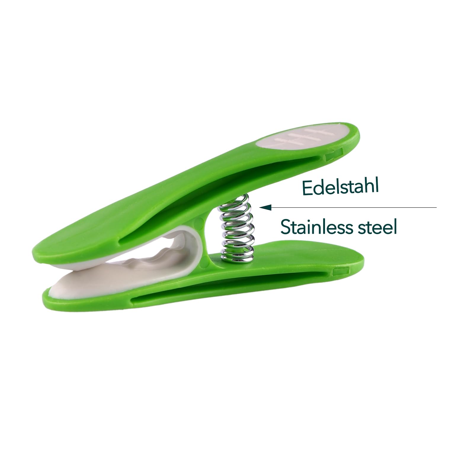 48 Clothes Pegs Laundry Clips with Stainless Steel Springs and Soft Grip Green White, Green/White - Image 3