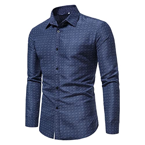 Generisch Camisa de manga larga para hombre Slim Fit: camisas casuales con botones camisa de negocios con cuello vuelto camisa de trabajo ligera camisa elástica transpirable camisa superior formal de
