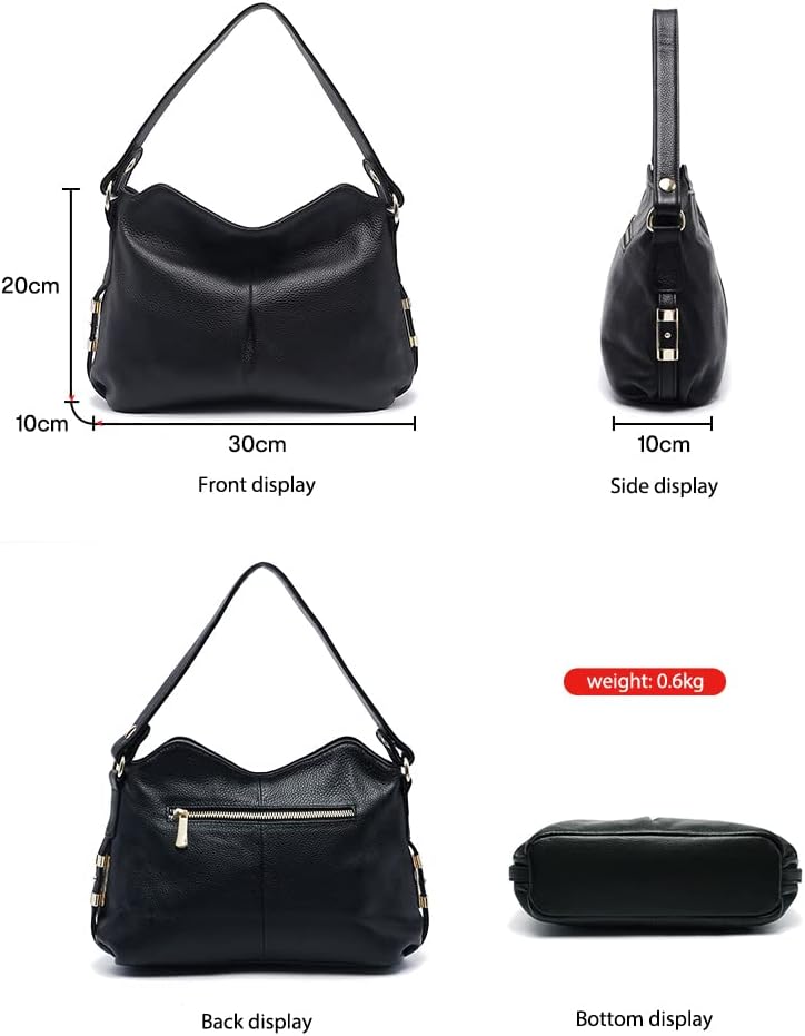 zency Women's Genuine Leather Bag Shoulder Bags Female Casual Hobos Crossbody Lady 2023 Summer New Shopper Handbag