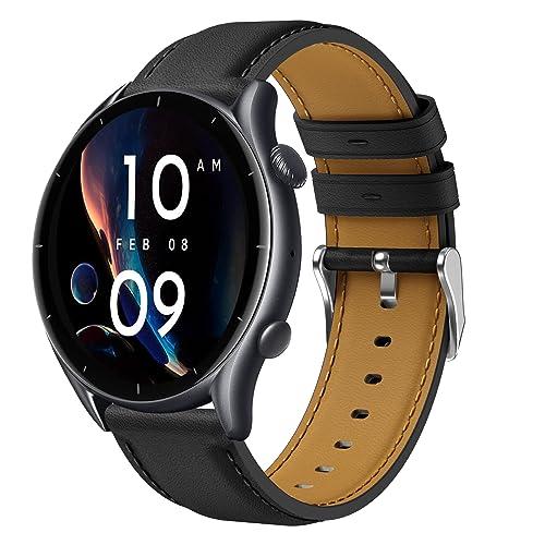 Correa para Amazfit GTR 2 Pulsera, 22mm Correa de Reloj de Cuero Repuesto para Amazfit GTR 3, GTR 3 Pro, GTR 4, GTR 2e, GTR 47mm, Amazfit Stratos, Amazfit Pace, Amazfit Balance, Amazfit Bip 5, Bip 6
