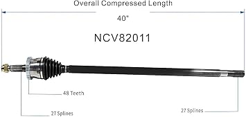 GSP NCV82011 CV Axle Shaft Assembly - Right Front (Passenger Side)