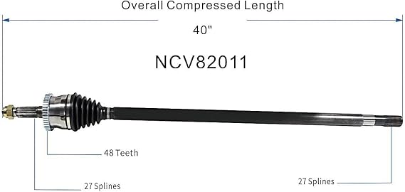 GSP NCV82011 CV Axle Shaft Assembly - Right Front (Passenger Side)