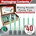 40 Pcs Epoxy Adhesive Mixing Nozzle Tip Resin Mixer Adhesive Gun Applicatior for 50ml/1.7oz(1:1 & 2:1 Ratio),for DIY Craft Resin Projects and Household Glue Repair Works