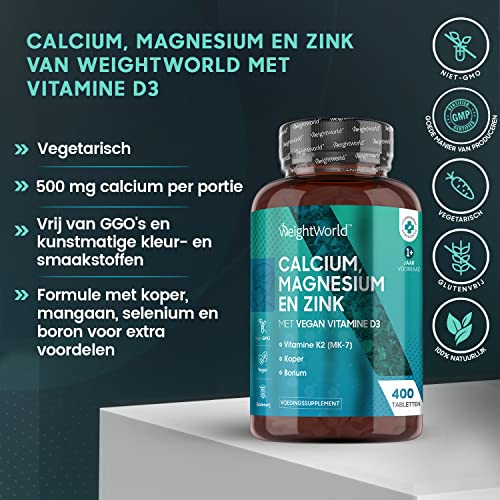 Magnesium, Calcium, Zink en Vitamine D3-400 vegan tabletten voor meer dan 1 jaar voorraad - Glutenvrij, niet-GMO… - Image 4