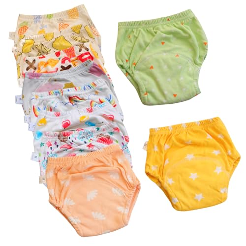 Image of Unisex Potty Underwear Cotton Toddler Boys and Girls Pee Training Underpants Waterproof Reusable Pants 6-Pack
