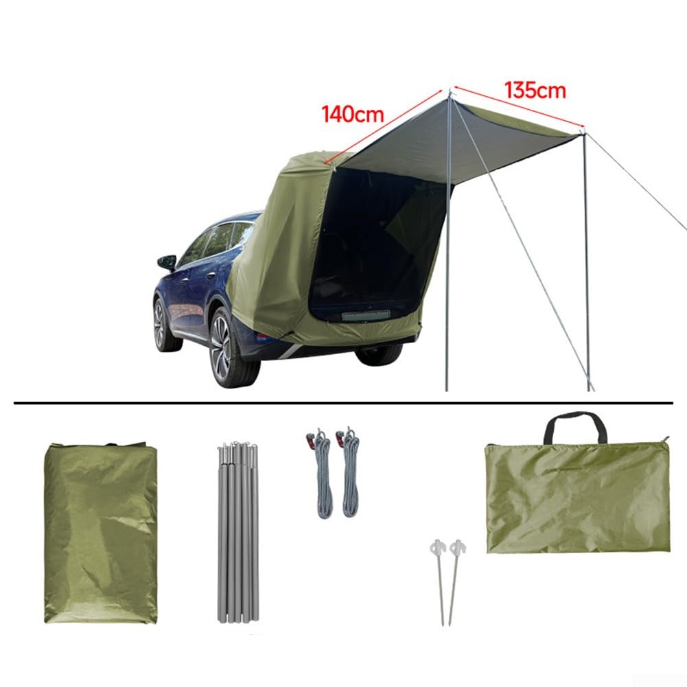 Camping SUV/Cabana Zelt mit Vorzelt Schatten Auto Heckklappe Zelt Befestigung 160x130x100cm (grün) Auto & Motorrad