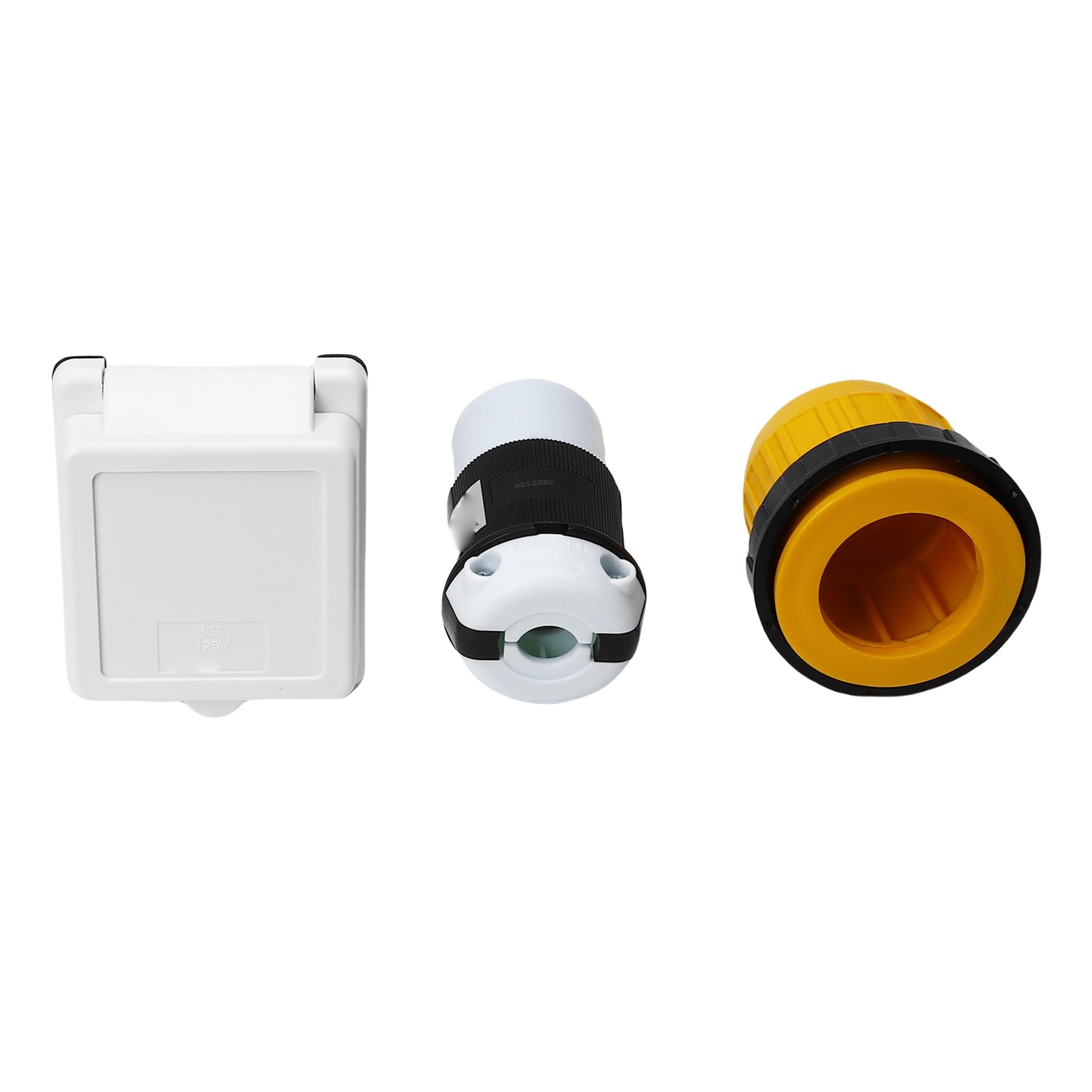 Generic Wtyczka i Gniazdo z blokadą skrętną Skrzynka Wejściowa Zasilania 30 AMP RV, Skrzynka z wtyczką blokującą NEMA L5-30R do Przyczep, Zielony Zacisk dla Przewodu Uziemiającego