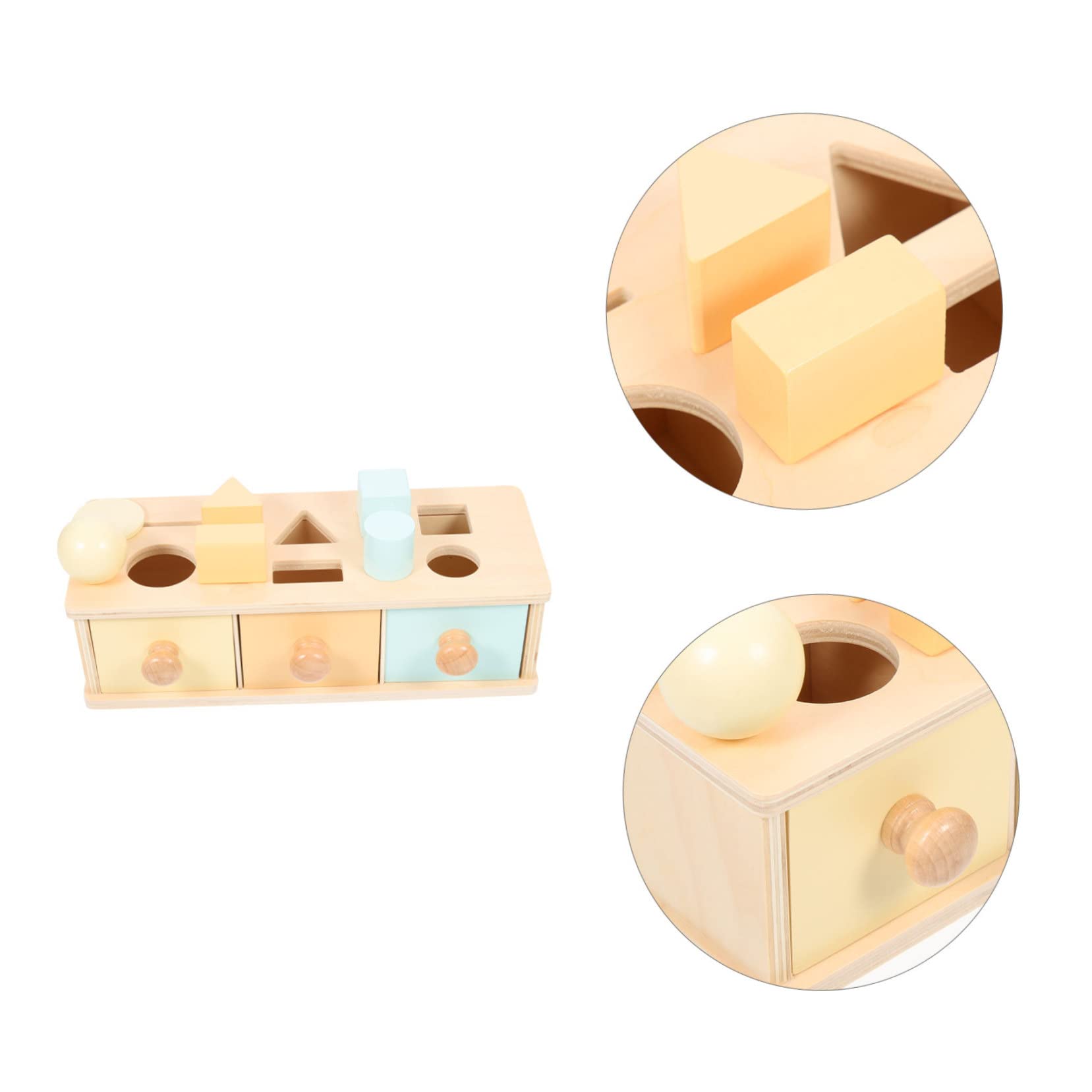SOIMISS Caja Montessori de Madera para Bebés Juguete Educativo de Permanencia de Objetos Entrenamiento de Motricidad Fina y Coordinación Ojo-Mano Didáctico para Desarrollo Temprano